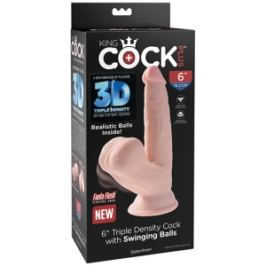 King Cock Plus Triple Density Cock W/swinging Balls - Ivory