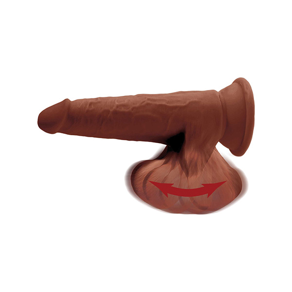 King Cock Plus 8" Triple Density Cock w-Swinging Balls - Brown - Image 2