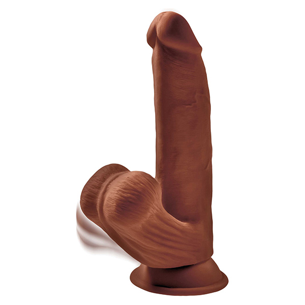 King Cock Plus 8" Triple Density Cock w-Swinging Balls - Brown - Image 3