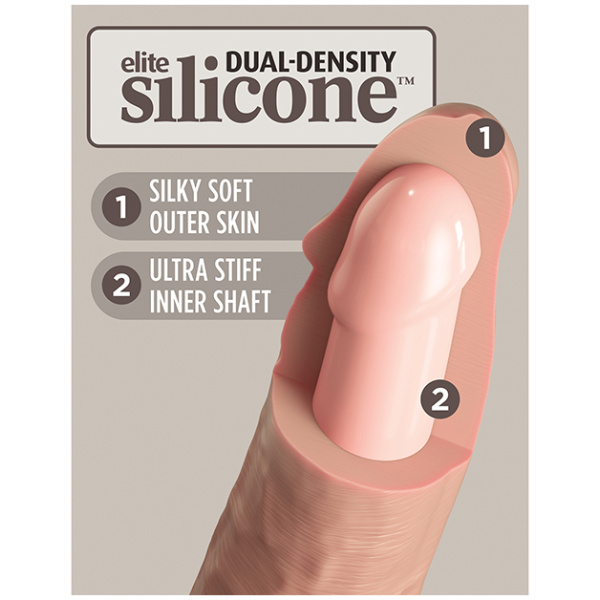 King Cock Elite 9" Dual Density Silicone Cock - Light - Image 5