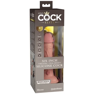 King Cock Elite 6" Dual Density Vibrating Silicone Cock