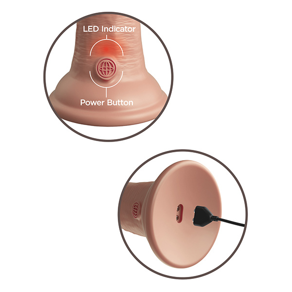 King Cock Elite 6" Dual Density Vibrating Silicone Cock - Image 3