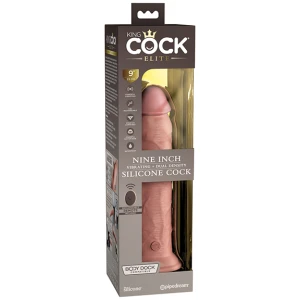King Cock Elite 9" Dual Density Vibrating Silicone Cock W/remote