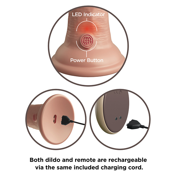 King Cock Elite 9" Dual Density Vibrating Silicone Cock W/remote - Image 3