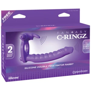 Fantasy C-Ringz Silicone Double Pene Rabbit - Purple