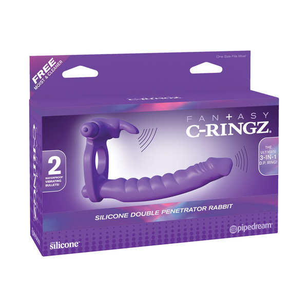 Fantasy C-Ringz Silicone Double Pene Rabbit - Purple