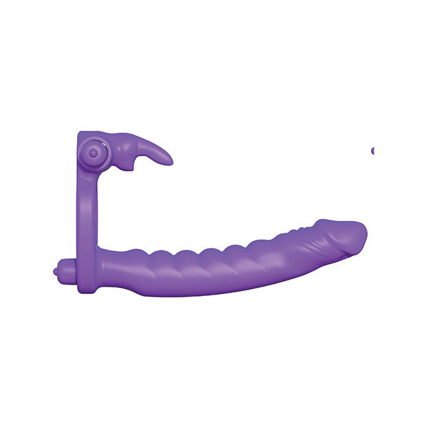 Fantasy C-Ringz Silicone Double Pene Rabbit - Purple - Image 5