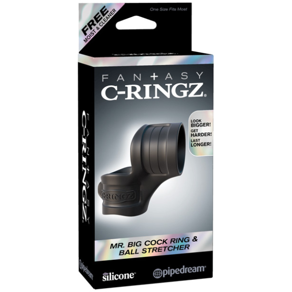 Fantasy C-Ringz Mr. Big Cock Ring & Ball Stretcher - Black