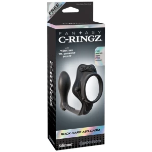 Fantasy C-Ringz Rock Hard Ass-Gasm Vibrating Ring - Black