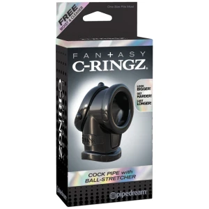 Fantasy C-Ringz Cock Pipe w-Ball Stretcher - Black