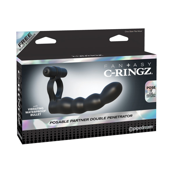 Fantasy C-Ringz Posable Partner Double Penetrator - Black