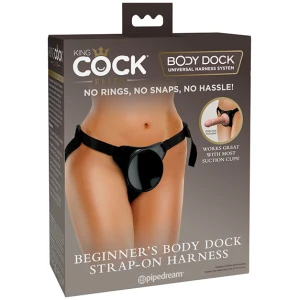 King Cock Elite Beginner's Body Dock Strap On Harness - Black