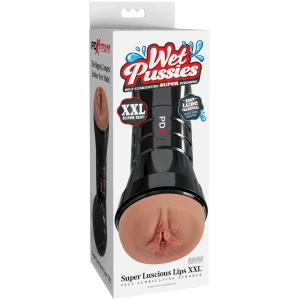 PDX Extreme Wet Pussies Super Luscious Lips XXL Stroker - Brown