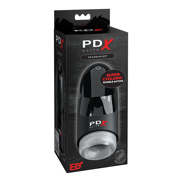 PDX Elite Hydrogasm Vibrating Stroker - Frosted-Black