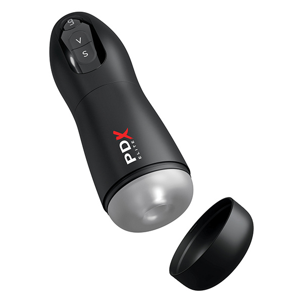 PDX Elite Suck-O-Matic Vibrating Stroker - Frosted-Black - Image 2