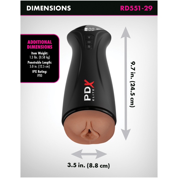 PDX Elite Fuck Gasm Pussy Stroker - Brown - Image 3