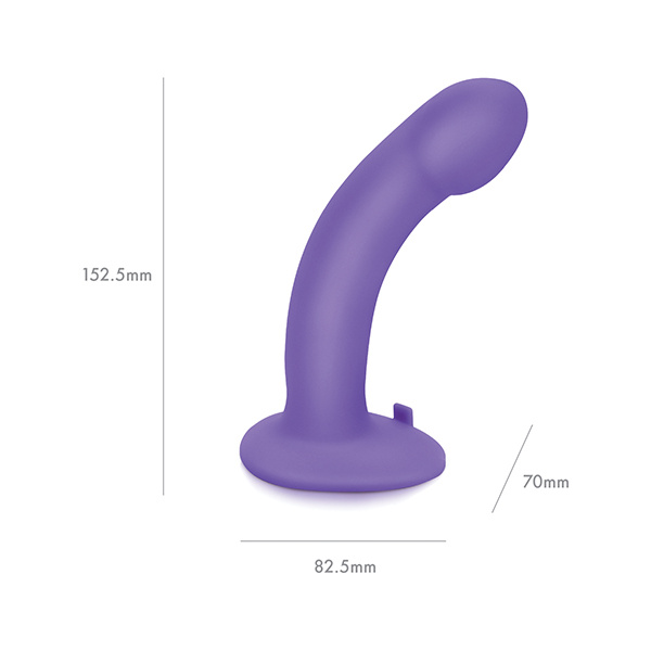 Pegasus 6" Rechargeable Curved Peg w-Adjustable Harness & Remote Set - Purple - Image 2