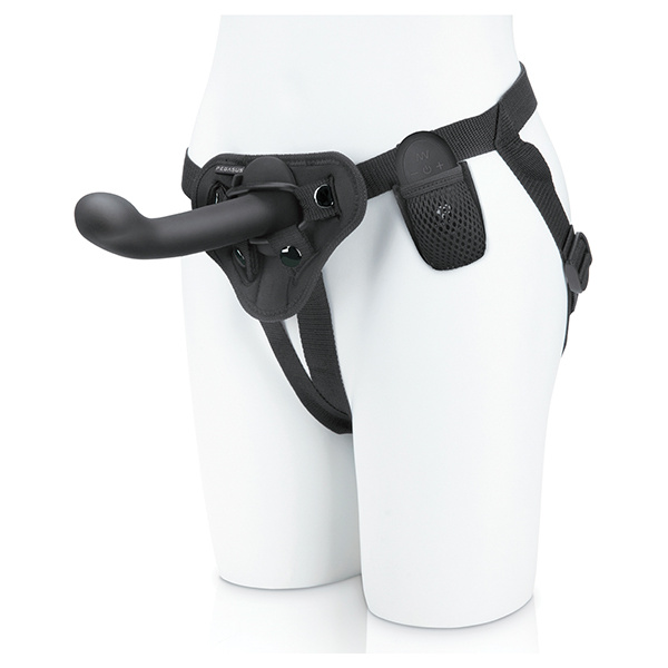 Pegasus 6" Rechargeable P-Spot G-Spot Peg w-Adjustable Harness & Remote Set - Black - Image 4
