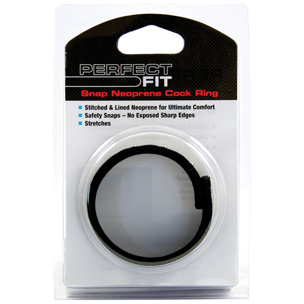 Perfect Fit Neoprene Snap Cock Ring - Black