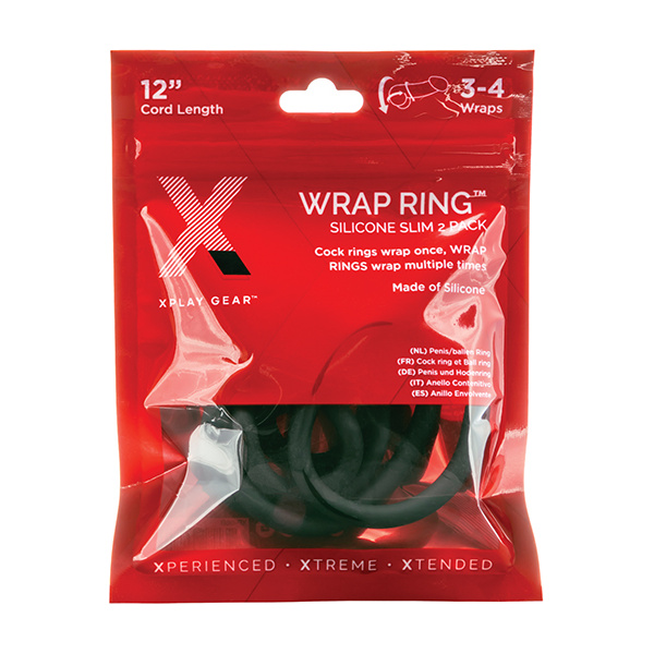 Xplay Gear Silicone 12" Slim Wrap Ring - Black Pack of 2