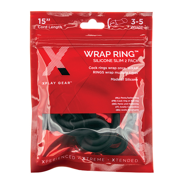 Xplay Gear Silicone 15" Slim Wrap Ring - Black Pack of 2