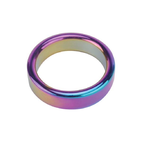 Plesur 2" Metal Cock Ring - Rainbow - Image 2