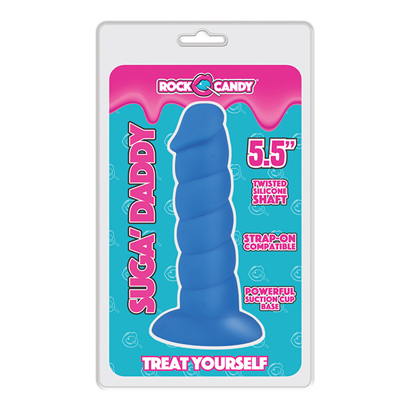 Rock Candy Suga Daddy Silicone Dildo - Blue - Image 3