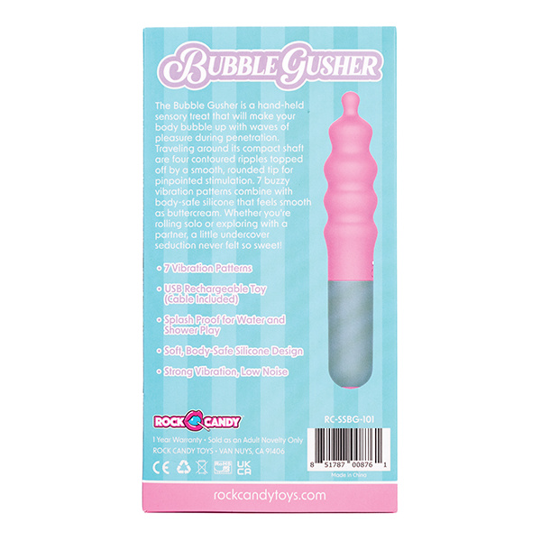 Rock Candy Bubble Gusher Stimulator - Pink-Grey - Image 3