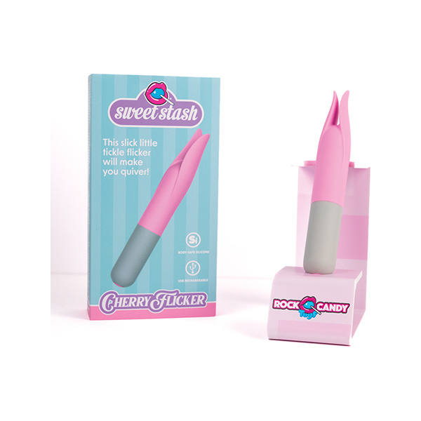 Rock Candy Cherry Flicker Clit Tickler - Pink-Grey - Image 3