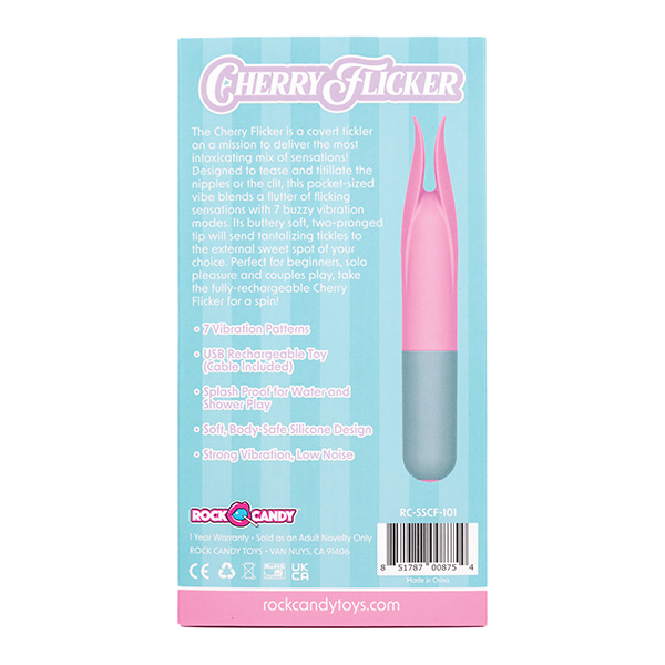 Rock Candy Cherry Flicker Clit Tickler - Pink-Grey - Image 5