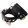 Rouge Fetish Play Vegan Leather Wrist Cuffs - Black
