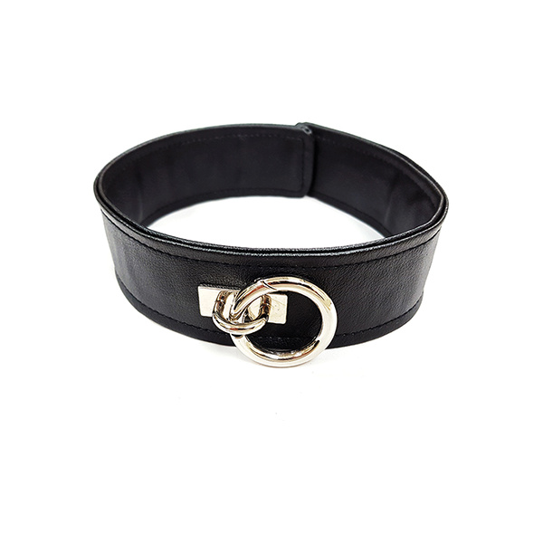 Rouge Fetish Play Vegan Leather Collar - Black - Image 2