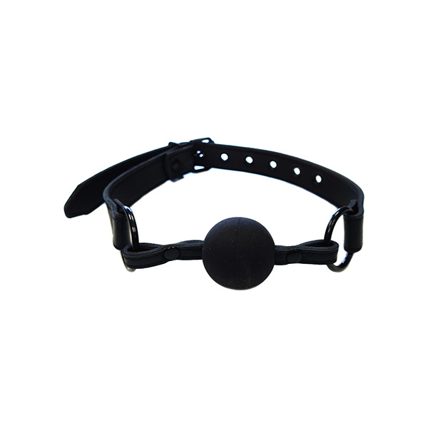 Rouge Leather Ball Gag - Black with Black - Image 3