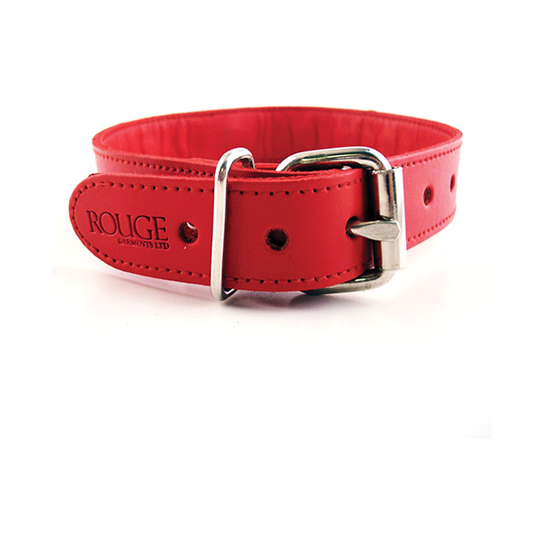 Rouge Leather O Ring Studded Collar - Image 2