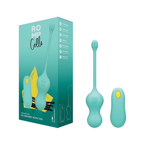Romp Cello Remote Control G-Spot Vibrating Egg - Blue