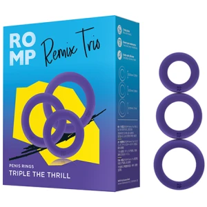 Romp Remix Trio Penis Ring Set of 3 - Purple