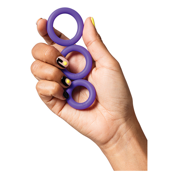 Romp Remix Trio Penis Ring Set of 3 - Purple - Image 3