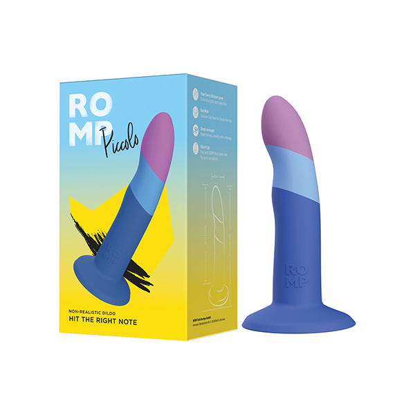 ROMP Piccolo 3 Color Dildo - Blue