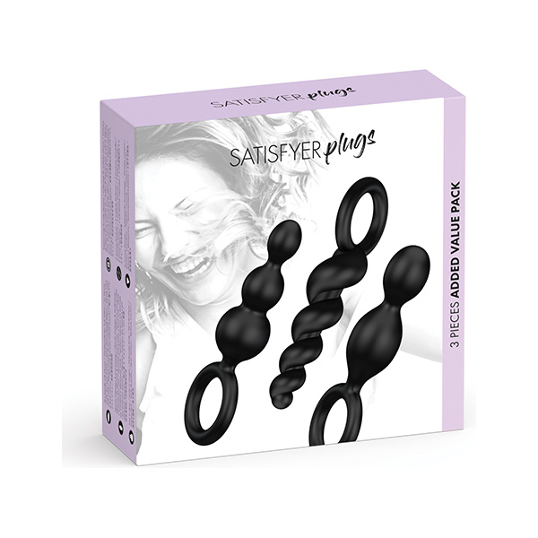 Satisfyer Plug Set Of 3 - Black - Image 4