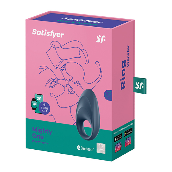 Satisfyer Mighty One Ring w-App - Blue - Image 2