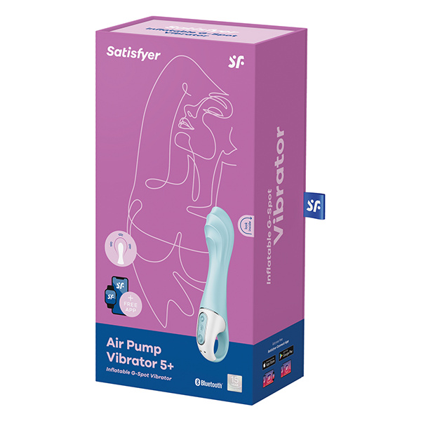 Satisfyer Air Pump Vibrator 5+ - Blue - Image 4