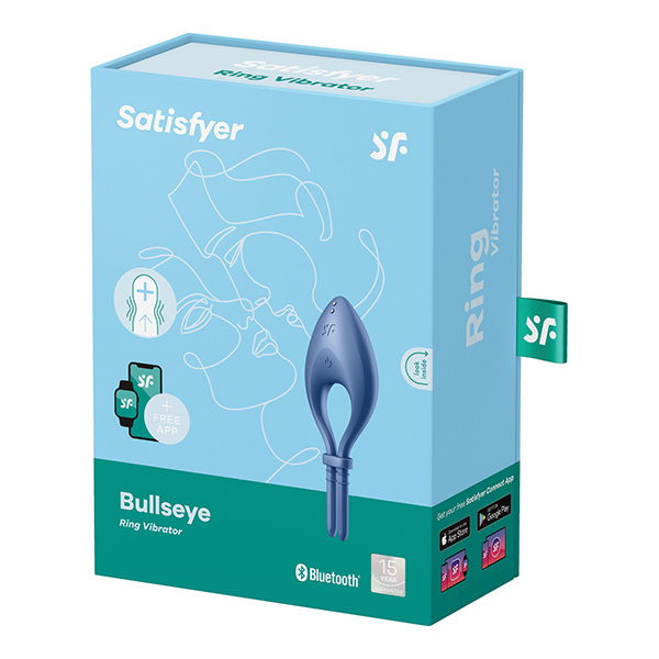 Satisfyer Bullseye Ring Vibrator - Blue - Image 4