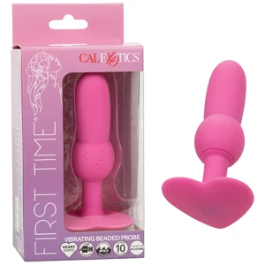 First Time Vibrating Beaded Anal Probe - Pink