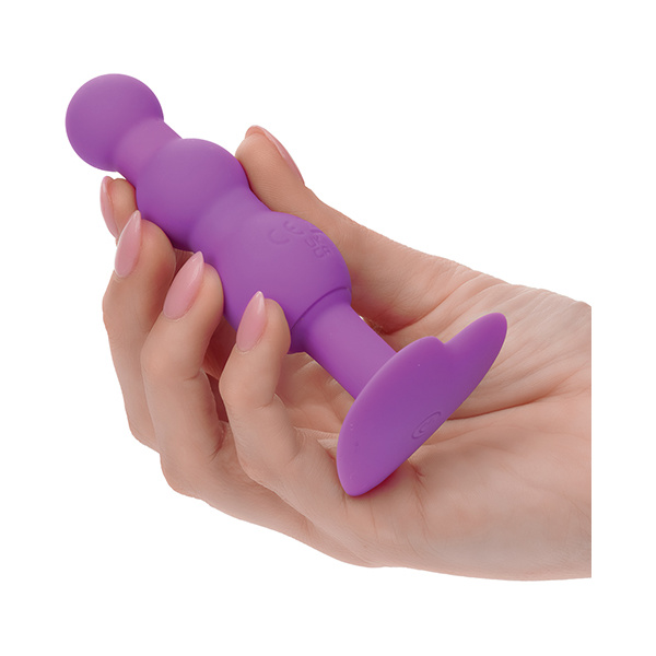 First Time Vibrating Triple Beaded Anal Probe - Purple - Image 3