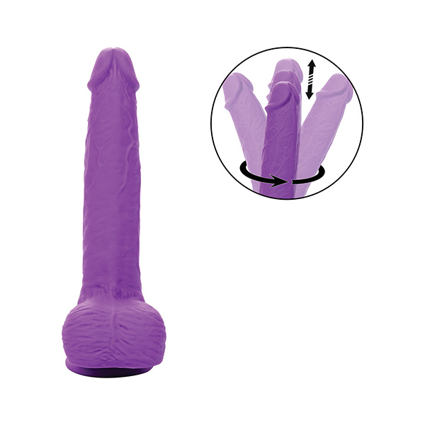 Silicone Studs Rechargeable Gyrating & Thrusting Vibrator - Purple - Image 2