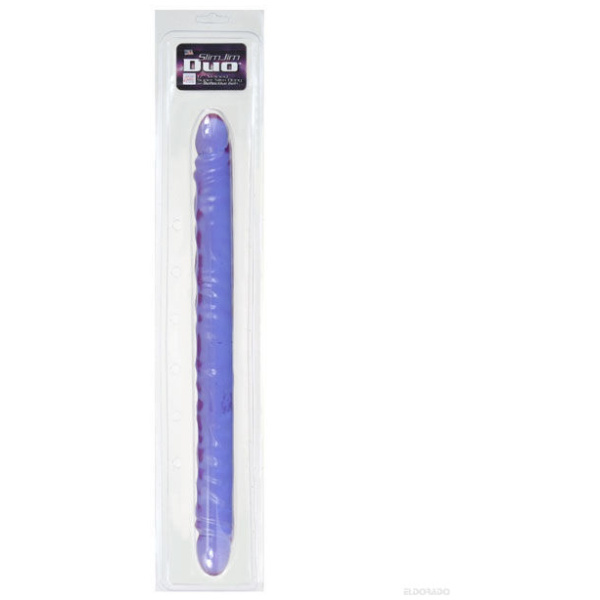 17" Slim Jim Duo Veined Super Slim Dong - Reflective Gel Purple