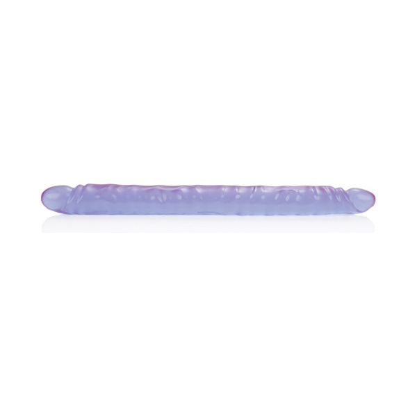 17" Slim Jim Duo Veined Super Slim Dong - Reflective Gel Purple - Image 2