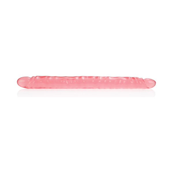 17" Slim Jim Duo Veined Super Slim Dong - Translucence Gel Pink - Image 4