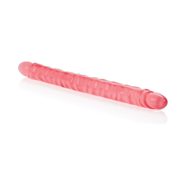 17" Slim Jim Duo Veined Super Slim Dong - Translucence Gel Pink - Image 3