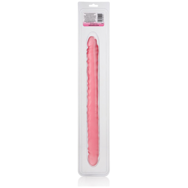 17" Slim Jim Duo Veined Super Slim Dong - Translucence Gel Pink - Image 2